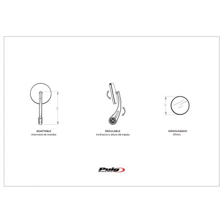 Rétroviseur moto PUIG Grand Tracker caracteristiques