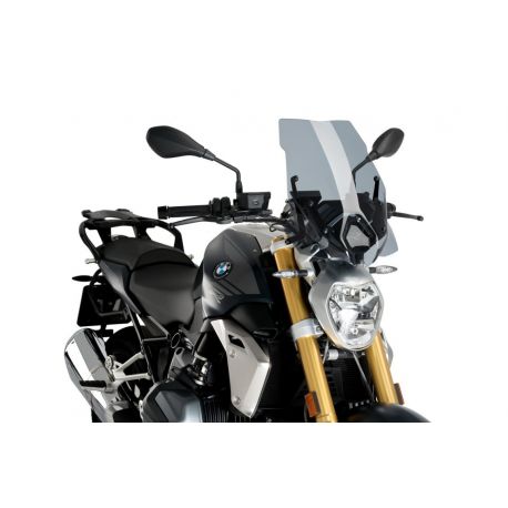 Saut vent Naked New génération touring BMW R1250 R 2019 équipé du support bmw origine fumé claire