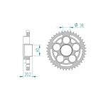 Kit chaine AFAM acier DUCATI 996 MONSTER S4R pas 525 2004 à 2008