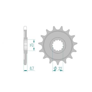 Pignon AFAM pour moto au pas de 525