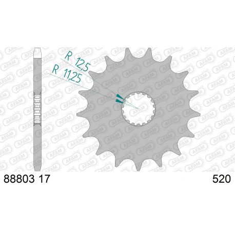 Kit chaine AFAM acier TRIUMPH 900 900 STREET TWIN 2016 à 2016 pignon