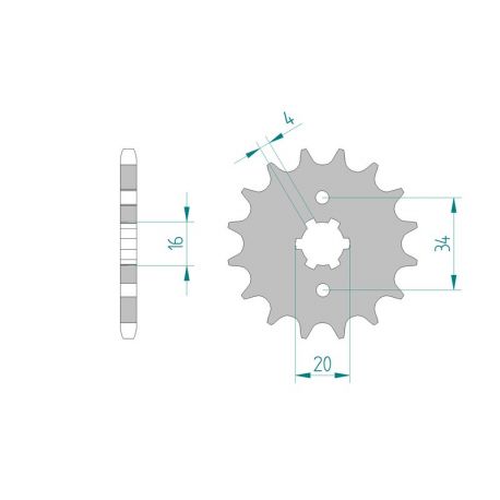 Kit chaine AFAM acier YAMAHA YZF-R 125 2018 à 2020 pignon