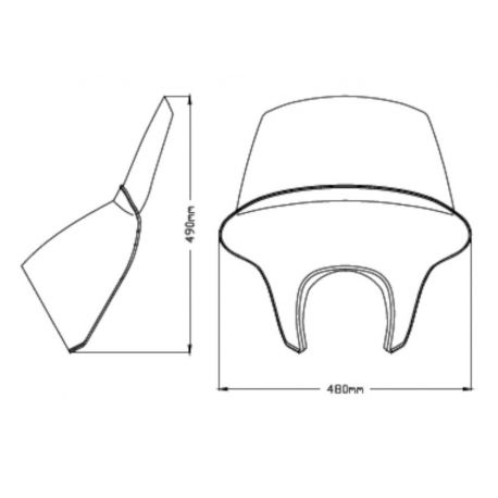 Pare brise Batwing SML Honda CMX 500 Rebel haute schéma