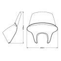 Pare brise Batwing SML Honda CMX 500 Rebel haute schéma