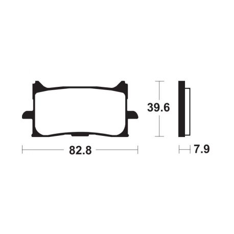 Plaquettes de frein moto TECNIUM MF440 métal fritté dimension