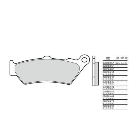 Plaquette moto BREMBO 07BB03SA Métal fritté