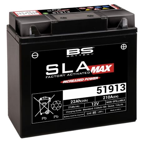 Batterie de moto BS 51913 SLA activé
