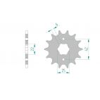 Kit chaine AFAM acier E-TON VECTOR ST 300 VXL pas 520 2006 à 2011