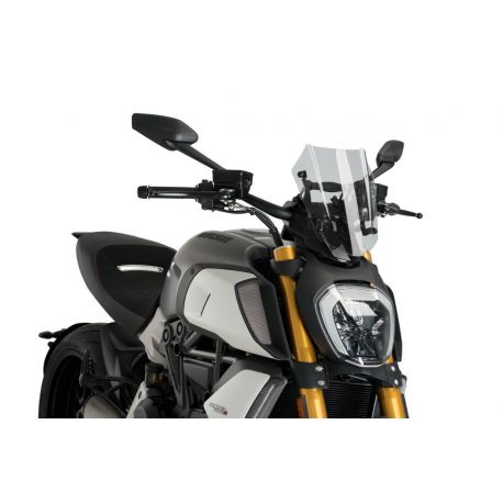 Saute vent Naked new generation sport réglable DUCATI DIAVEL 1260 fumé claire