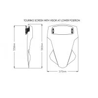 Bulle Touring avec visière PUIG pour Yamaha MT-07 Tracer 2