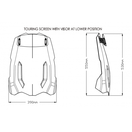 Bulle PUIG Touring avec deflecteur TRIUMPH TIGER 900 dimension base