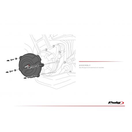 Kit protection carter PUIG pour KAWASAKI Z1000 montage droit Kit protection carter PUIG pour KAWASAKI Z1000 montage droit