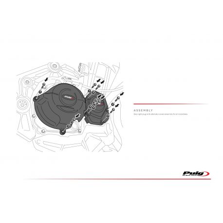 Kit protection carter PUIG pour KAWASAKI Z1000 montage gauche Kit protection carter PUIG pour KAWASAKI Z1000 montage gauche