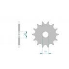 Kit chaine AFAM acier GAS-GAS 125 SM pas 520 2002 à 2005