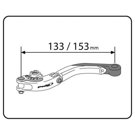Levier d'embrayage PUIG rabattable extensible 3.0 dimensions