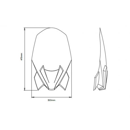 Saute vent Naked new generation touring BMW F900R 2020 sans support origine dimensions