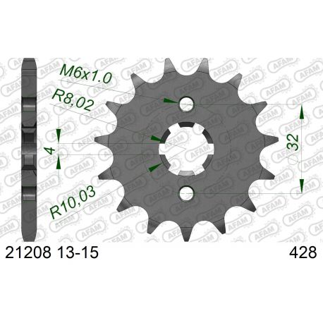Kit chaine AFAM alu HM/HONDA CRE F 125 X 2009 à 2011 pignon