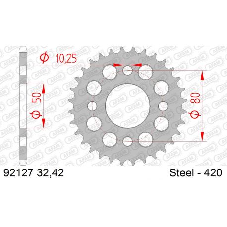 Kit chaine DID  ACIER SKYTEAM SKYMAX 125 2010 à 2012 couronne