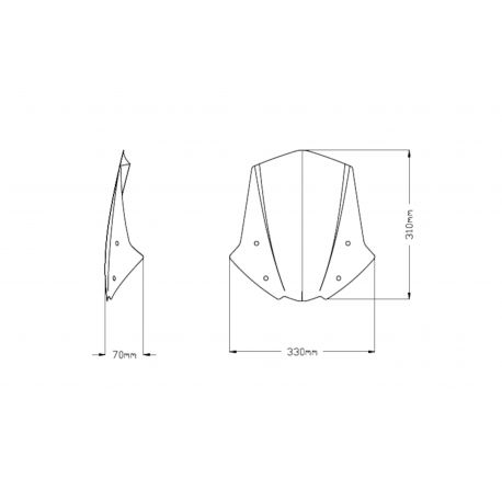 Saute vent Naked new generation sport Triumph street trples S dimensions