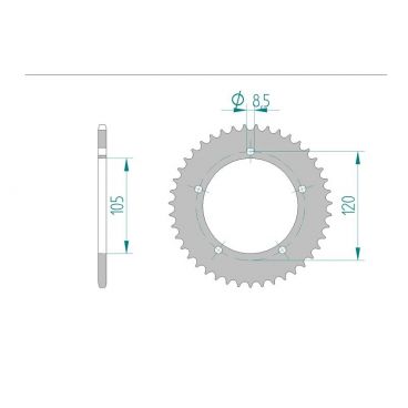 Kit chaine AFAM acier GILERA 50 EAGLET pas 415 1997 à 1998