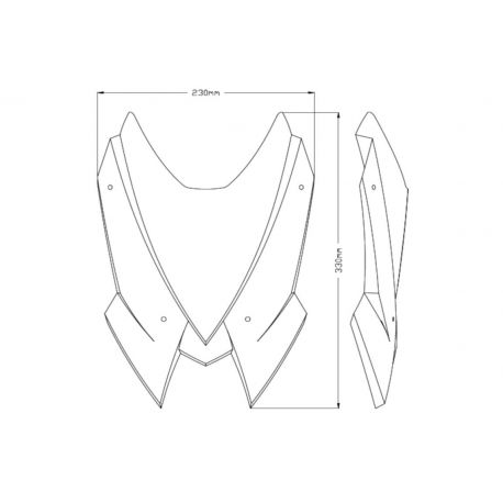 Saute vent Naked new generation sport KAWASAKI Z H2 dimensions
