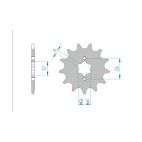 Kit chaine AFAM acier GILERA 50 RCR pas 420 2006 à 2011