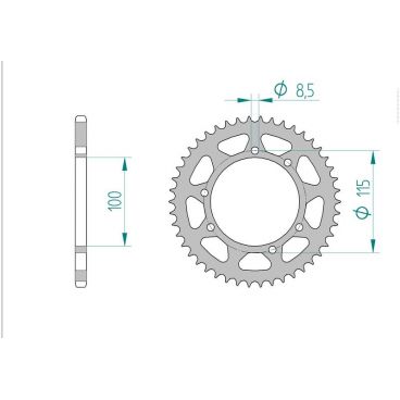 Kit chaine AFAM acier GILERA 50 RK/GSM/HAK pas 420 1998 à 2000