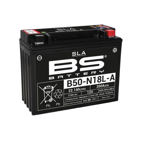 Batterie de moto BS Y50N18 LA /A2 SLA activé