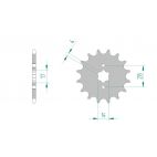 Kit chaine AFAM acier GILERA 50 ZULU/HAK/GSM pas 420 2001 à 2002