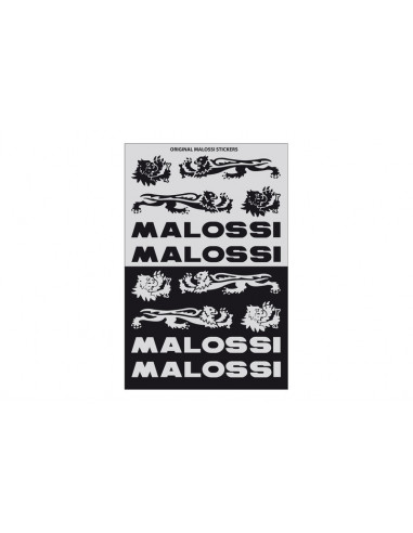 Planches d'autocollants MALOSSI noir/argent - par 3