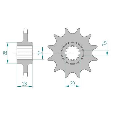 Kit chaine AFAM acier GILERA 125 FREE STYLE pas 520 1991 à 1993