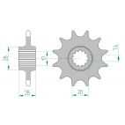 Kit chaine AFAM acier GILERA 125 MX-1,MX-R pas 520 1988 à 1992