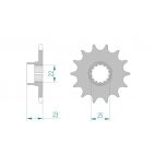 Kit chaine AFAM acier GILERA 350 ER,DAKOTA pas 520 1985 à 1989