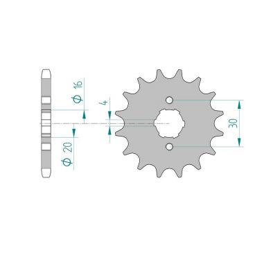 Kit chaine AFAM acier HARLEY DAVIDSON 125 SST pas 428 1978 à 1978