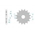 Kit chaine AFAM acier HARLEY DAVIDSON 125 SST pas 428 1978 à 1978