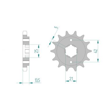 Pignon AFAM pour moto au pas de 530