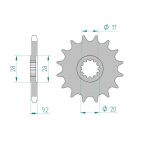 Kit chaine AFAM acier HM/HONDA CRE 50 BAJA pas 428 2003 à 2013