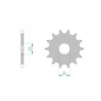 Kit chaine AFAM acier HM/HONDA CRE 125 RR 2T pas 520 2011 à 2013