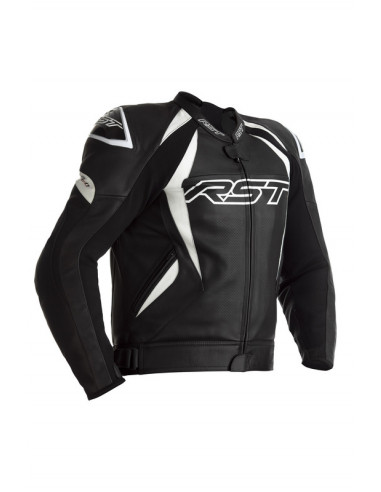 Blouson RST Tractech EVO 4 cuir - noir bandes blanches taille M