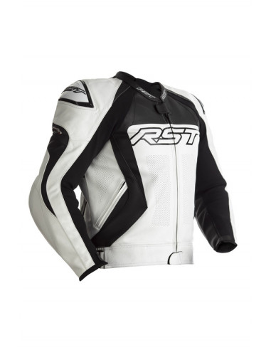 Blouson RST Tractech EVO 4 cuir - blanc/noir taille XL