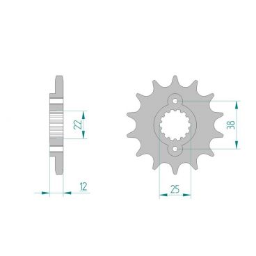 Pignon AFAM pour moto au pas de 525