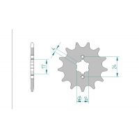 Pignon AFAM pour moto au pas de 420