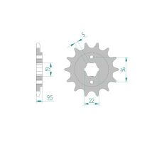 Kit chaine AFAM acier HONDA TRX 250 R pas 520 1986 à 1987 2