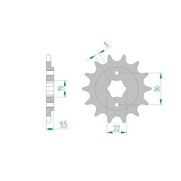 Kit chaine AFAM acier HONDA TRX 250 R pas 520 1988 à 1989