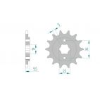 Kit chaine AFAM acier HONDA TRX 250 R pas 520 1988 à 1989