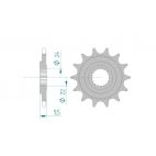 Kit chaine AFAM acier HONDA TRX 450 R/ER 6,7,8,9,A,A,B pas 520 2006 à 2011