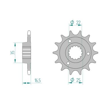 Pignon AFAM pour moto au pas de 525