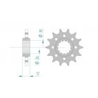 Kit chaine AFAM alu HONDA VTR 1000 F V,W,X,Y,1,2,3,4,5 ENDURANCE pas 525 1997 à 2005