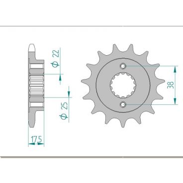 Pignon AFAM pour moto au pas de 525