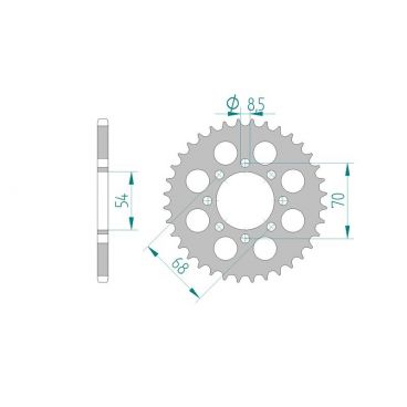 Kit chaine AFAM acier HONDA C 50 pas 420 1975 à 1980